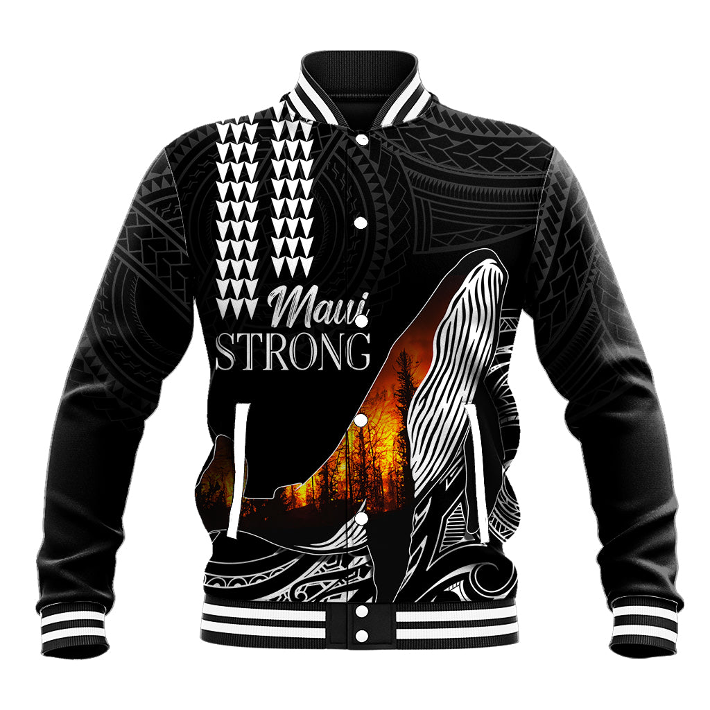 Hawaii Humpback Whale Baseball Jacket Be Strong - Pray For Maui LT7 - Wonder Print Shop