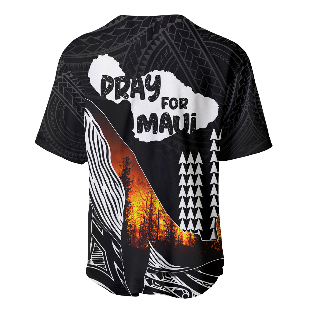 Hawaii Humpback Whale Baseball Jersey Be Strong - Pray For Maui LT7 - Wonder Print Shop