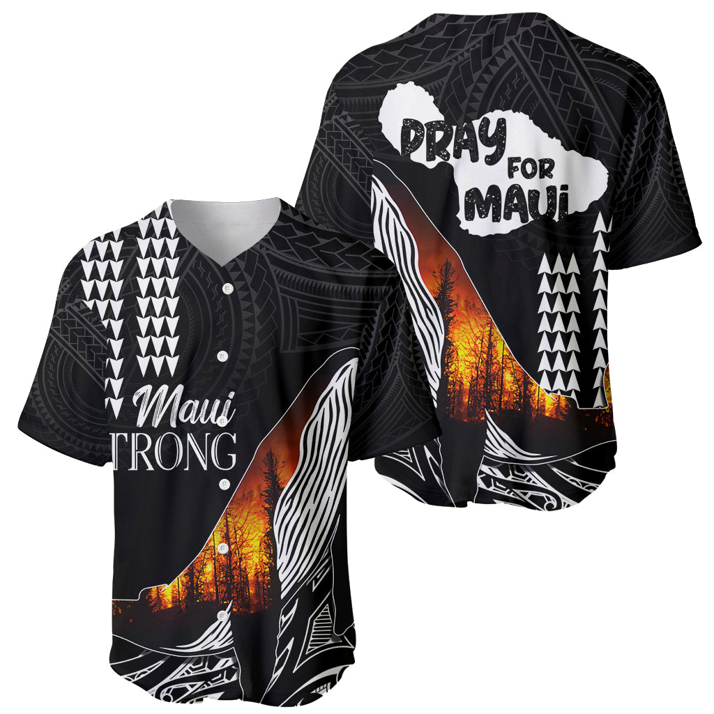 Hawaii Humpback Whale Baseball Jersey Be Strong - Pray For Maui LT7 - Wonder Print Shop