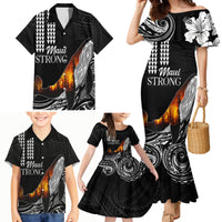 Hawaii Humpback Whale Family Matching Mermaid Dress and Hawaiian Shirt Be Strong - Pray For Maui LT7 - Wonder Print Shop