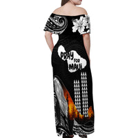 Hawaii Humpback Whale Family Matching Off Shoulder Maxi Dress and Hawaiian Shirt Be Strong - Pray For Maui LT7 - Wonder Print Shop