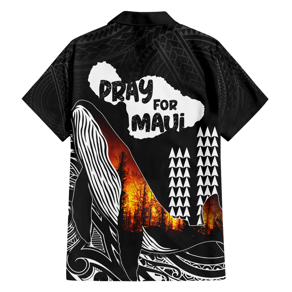 Hawaii Humpback Whale Family Matching Summer Maxi Dress and Hawaiian Shirt Be Strong - Pray For Maui - Wonder Print Shop