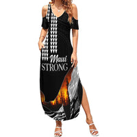 Hawaii Humpback Whale Family Matching Summer Maxi Dress and Hawaiian Shirt Be Strong - Pray For Maui - Wonder Print Shop