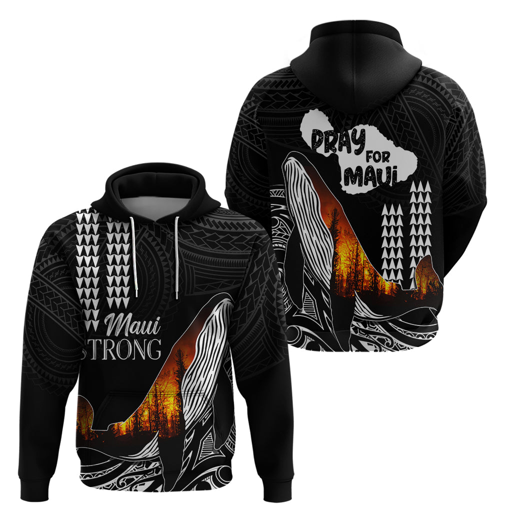 Hawaii Humpback Whale Hoodie Be Strong - Pray For Maui - Wonder Print Shop