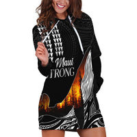 Hawaii Humpback Whale Hoodie Dress Be Strong - Pray For Maui - Wonder Print Shop