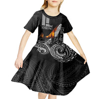 Hawaii Humpback Whale Kid Short Sleeve Dress Be Strong - Pray For Maui - Wonder Print Shop