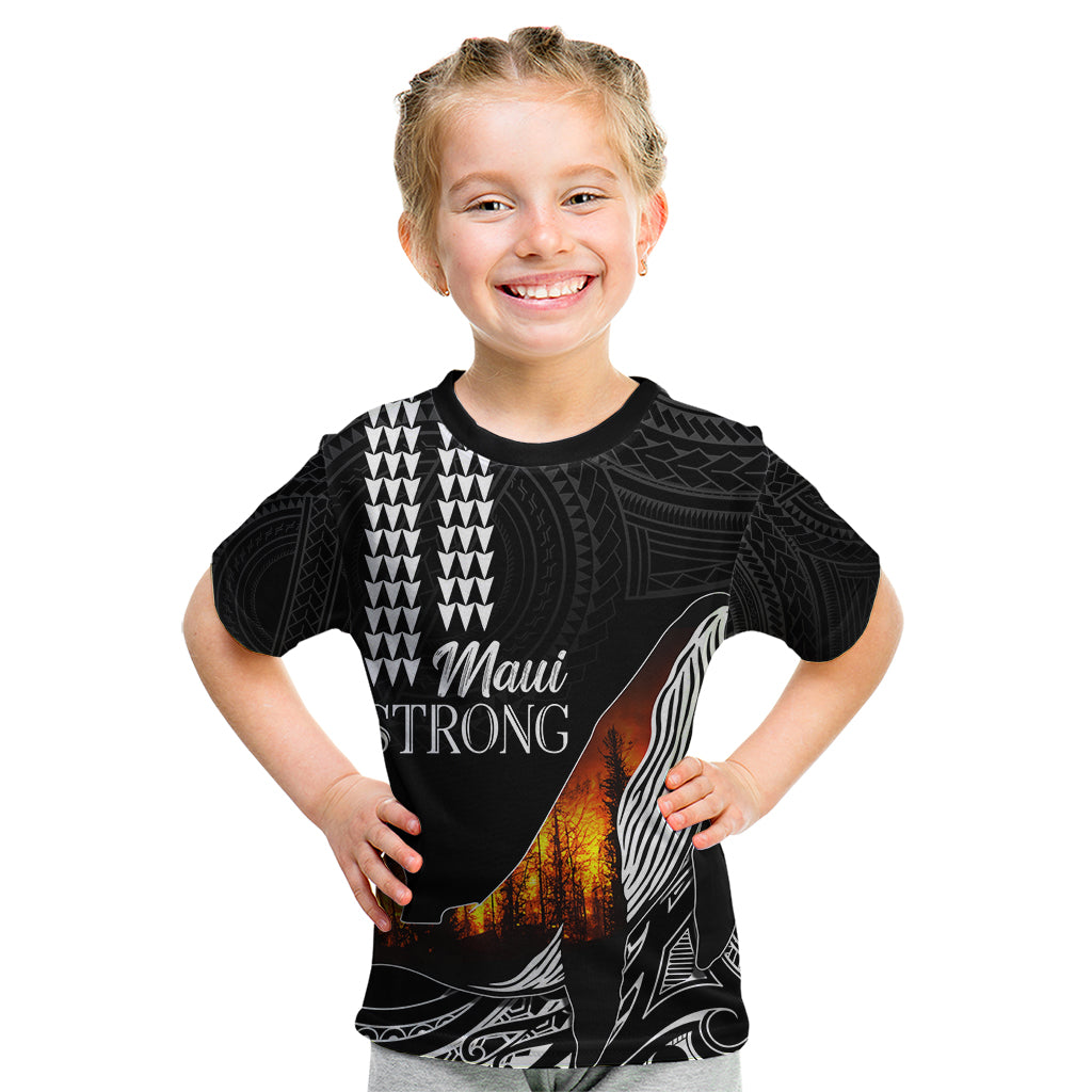 Hawaii Humpback Whale Kid T Shirt Be Strong - Pray For Maui - Wonder Print Shop