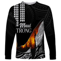 Hawaii Humpback Whale Long Sleeve Shirt Be Strong - Pray For Maui - Wonder Print Shop