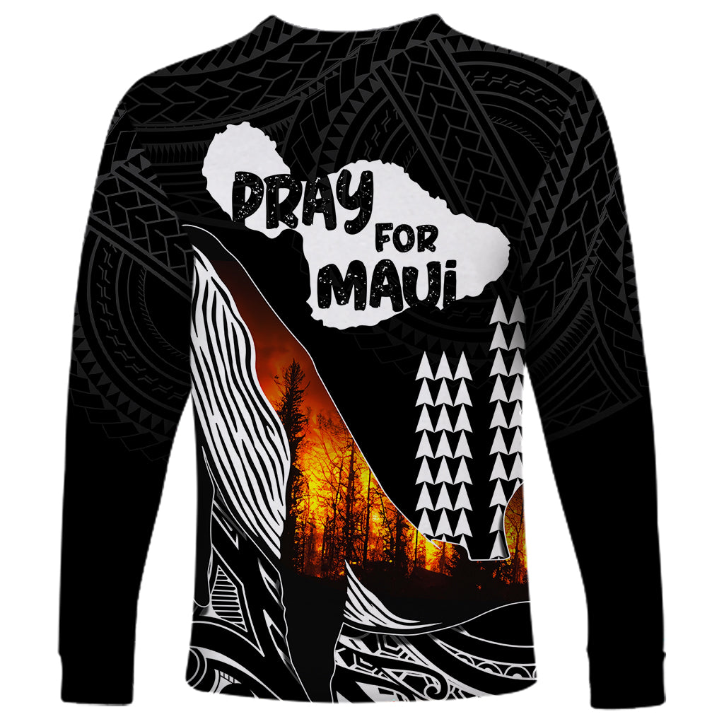 Hawaii Humpback Whale Long Sleeve Shirt Be Strong - Pray For Maui - Wonder Print Shop