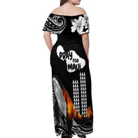 Hawaii Humpback Whale Off Shoulder Maxi Dress Be Strong - Pray For Maui - Wonder Print Shop