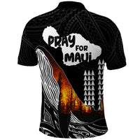 Hawaii Humpback Whale Polo Shirt Be Strong - Pray For Maui - Wonder Print Shop