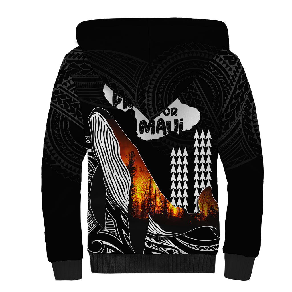 Hawaii Humpback Whale Sherpa Hoodie Be Strong - Pray For Maui - Wonder Print Shop