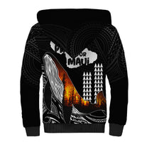 Hawaii Humpback Whale Sherpa Hoodie Be Strong - Pray For Maui - Wonder Print Shop