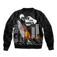 Hawaii Humpback Whale Sleeve Zip Bomber Jacket Be Strong - Pray For Maui - Wonder Print Shop