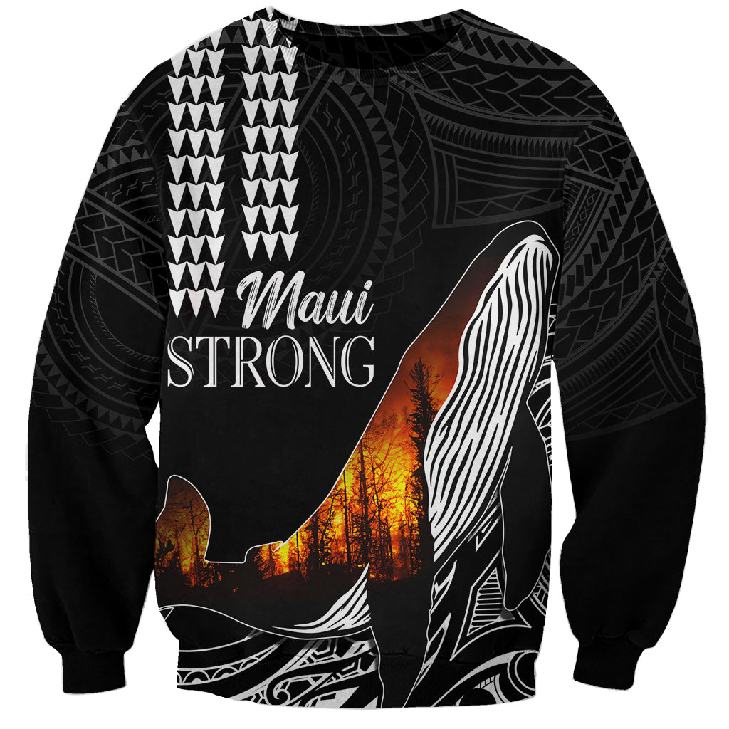 Hawaii Humpback Whale Sweatshirt Be Strong - Pray For Maui - Wonder Print Shop