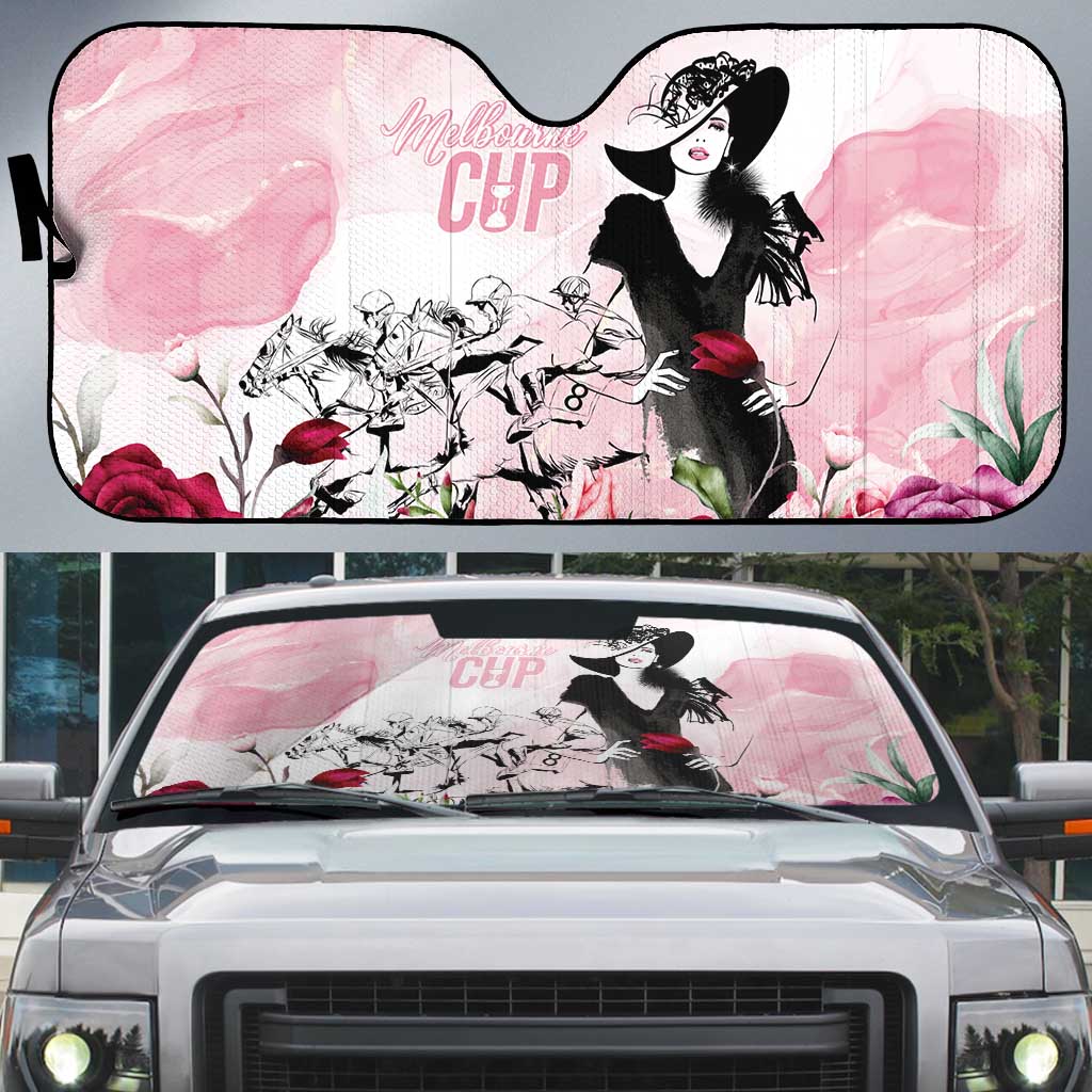 Melbourne Horse Racing Cup Pink Out Derby Auto Sun Shade - Wonder Print Shop