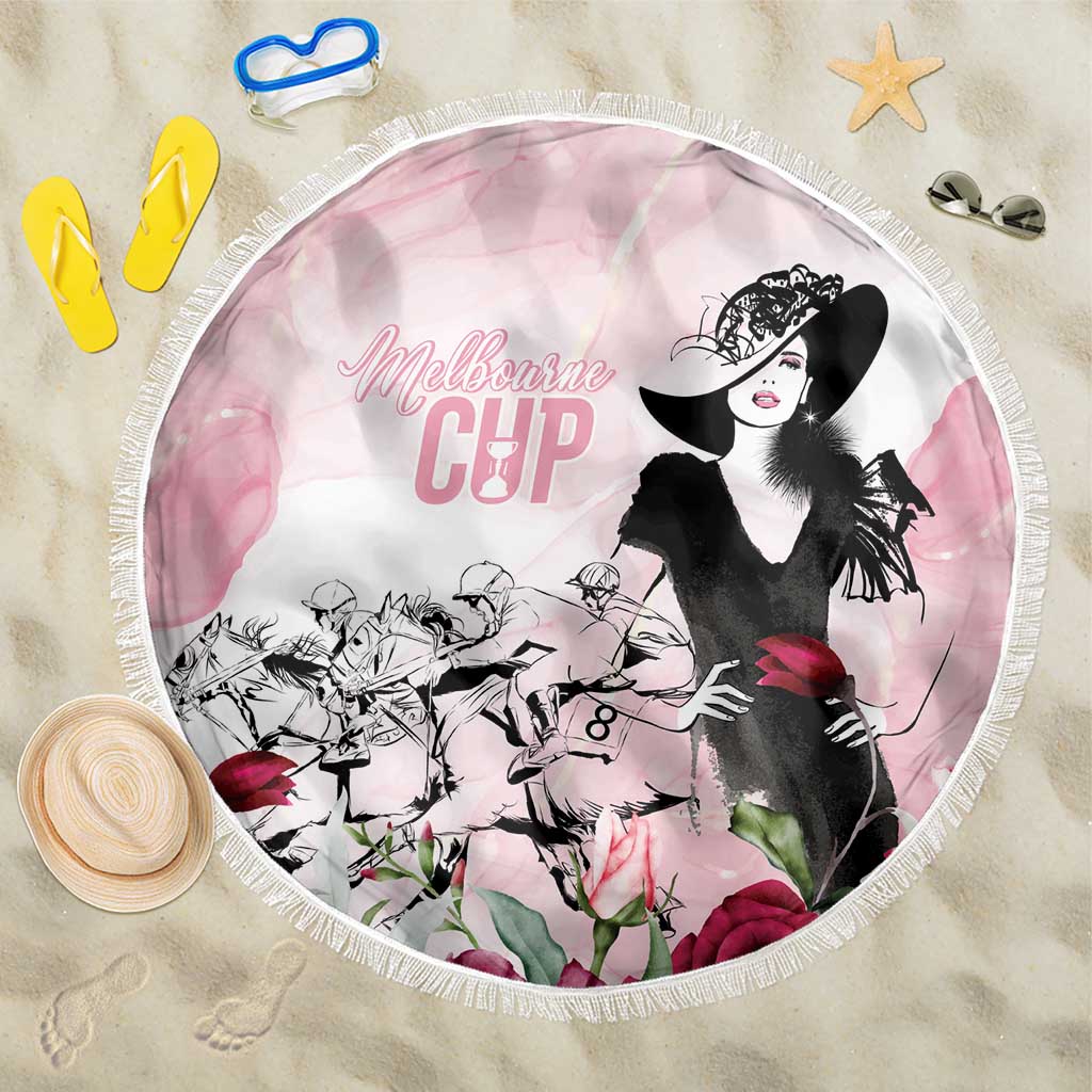 Melbourne Horse Racing Cup Pink Out Derby Beach Blanket - Wonder Print Shop