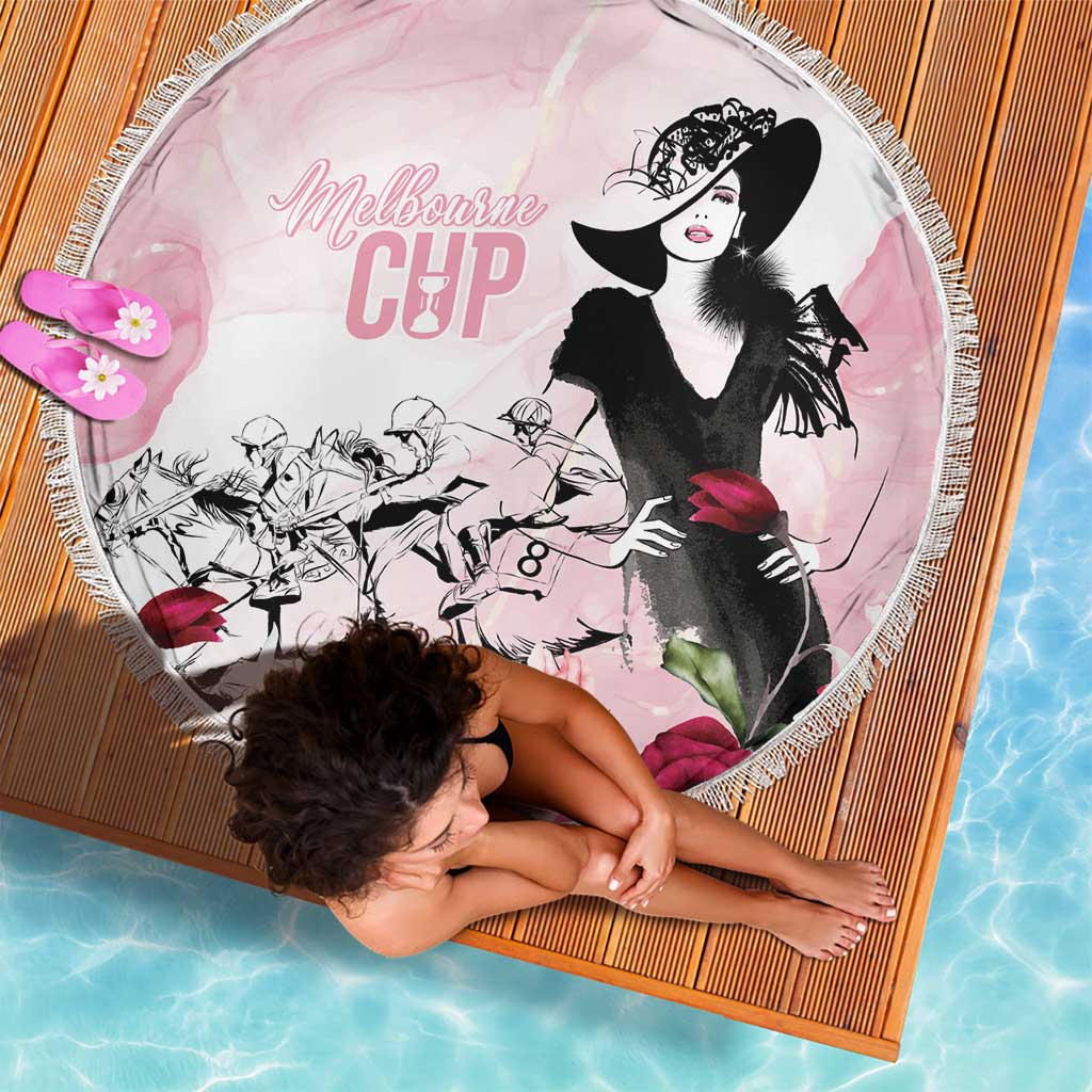 Melbourne Horse Racing Cup Pink Out Derby Beach Blanket - Wonder Print Shop