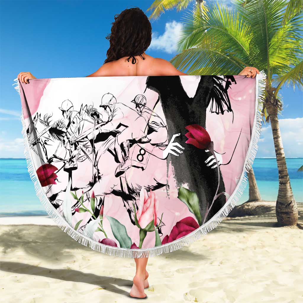 Melbourne Horse Racing Cup Pink Out Derby Beach Blanket - Wonder Print Shop