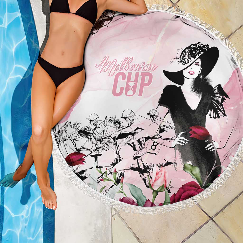 Melbourne Horse Racing Cup Pink Out Derby Beach Blanket - Wonder Print Shop