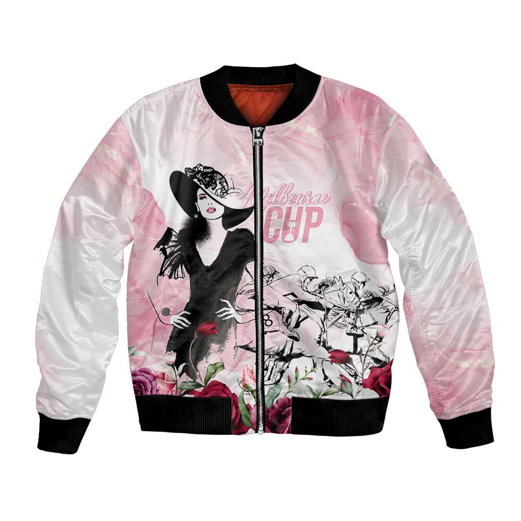 Melbourne Horse Racing Cup Pink Out Derby Bomber Jacket - Wonder Print Shop