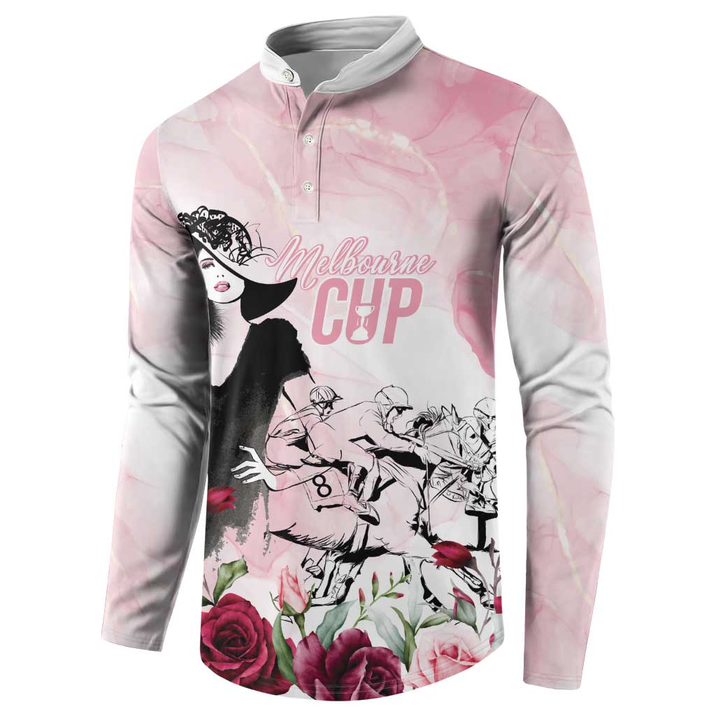 Melbourne Horse Racing Cup Pink Out Derby Button Sweatshirt - Wonder Print Shop
