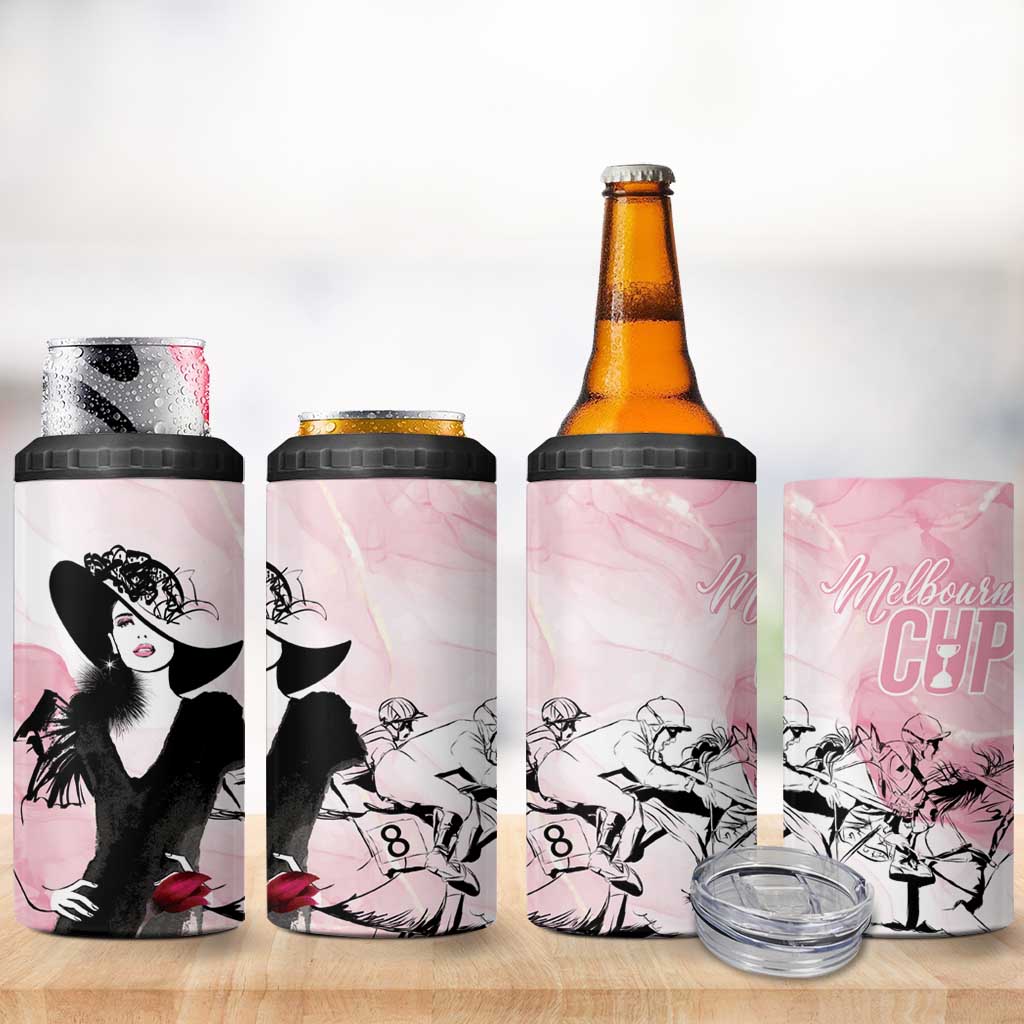 Melbourne Horse Racing Cup Pink Out Derby 4 in 1 Can Cooler Tumbler - Wonder Print Shop