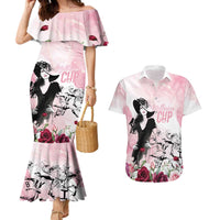 Melbourne Horse Racing Cup Pink Out Derby Couples Matching Mermaid Dress and Hawaiian Shirt - Wonder Print Shop