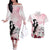 Melbourne Horse Racing Cup Pink Out Derby Couples Matching Off The Shoulder Long Sleeve Dress and Hawaiian Shirt - Wonder Print Shop