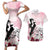 Melbourne Horse Racing Cup Pink Out Derby Couples Matching Short Sleeve Bodycon Dress and Hawaiian Shirt - Wonder Print Shop