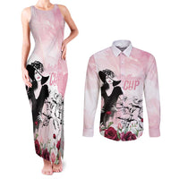 Melbourne Horse Racing Cup Pink Out Derby Couples Matching Tank Maxi Dress and Long Sleeve Button Shirt - Wonder Print Shop