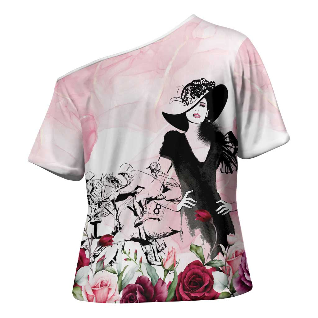 Melbourne Horse Racing Cup Pink Out Derby Cross Shoulder Shirt - Wonder Print Shop