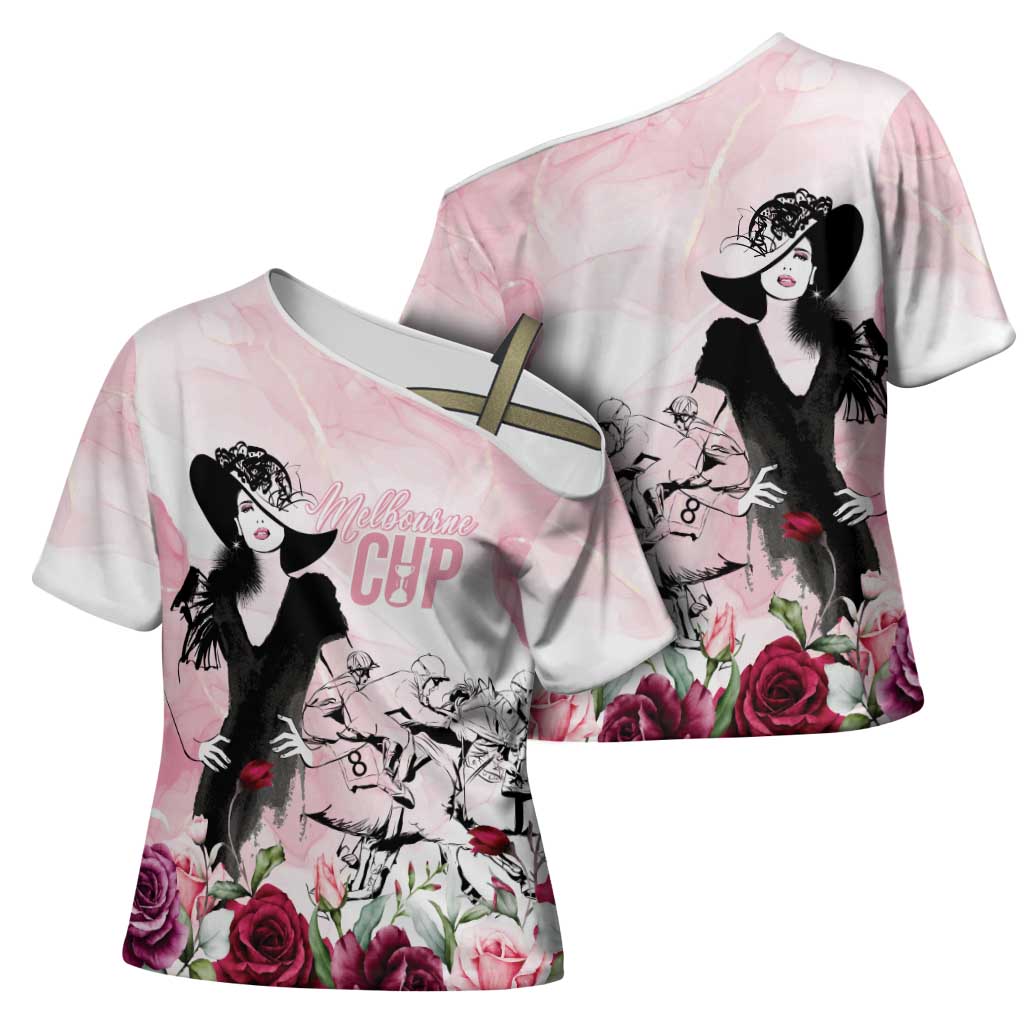 Melbourne Horse Racing Cup Pink Out Derby Cross Shoulder Shirt - Wonder Print Shop