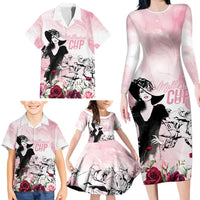 Melbourne Horse Racing Cup Pink Out Derby Family Matching Long Sleeve Bodycon Dress and Hawaiian Shirt - Wonder Print Shop