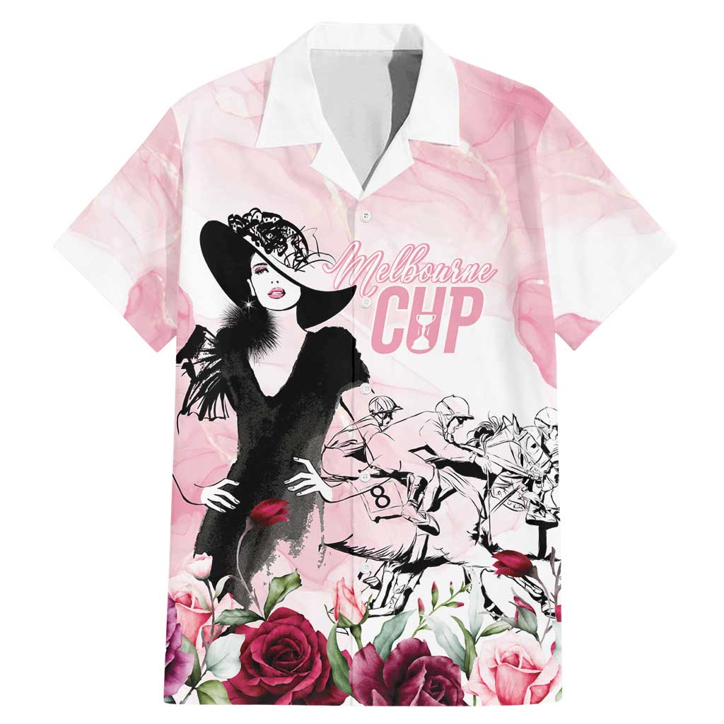 Melbourne Horse Racing Cup Pink Out Derby Family Matching Mermaid Dress and Hawaiian Shirt - Wonder Print Shop