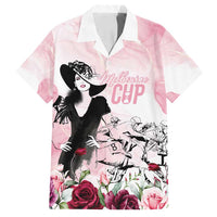 Melbourne Horse Racing Cup Pink Out Derby Family Matching Off Shoulder Maxi Dress and Hawaiian Shirt - Wonder Print Shop