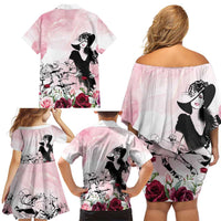 Melbourne Horse Racing Cup Pink Out Derby Family Matching Off Shoulder Short Dress and Hawaiian Shirt - Wonder Print Shop