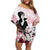 Melbourne Horse Racing Cup Pink Out Derby Family Matching Off Shoulder Short Dress and Hawaiian Shirt - Wonder Print Shop