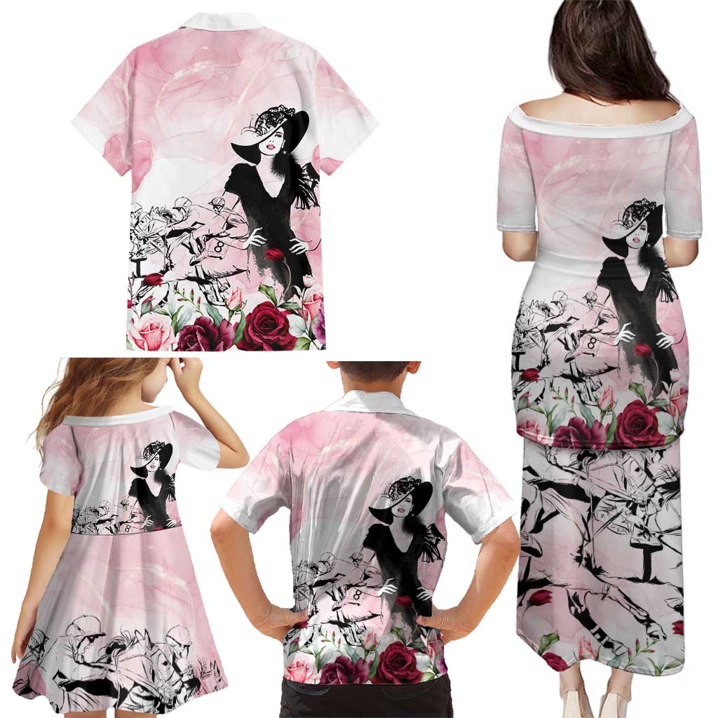Melbourne Horse Racing Cup Pink Out Derby Family Matching Puletasi and Hawaiian Shirt - Wonder Print Shop
