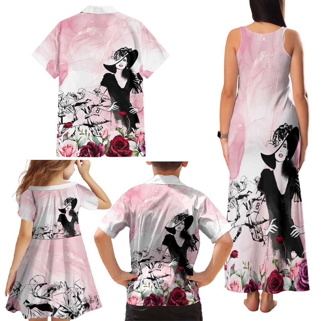 Melbourne Horse Racing Cup Pink Out Derby Family Matching Tank Maxi Dress and Hawaiian Shirt - Wonder Print Shop