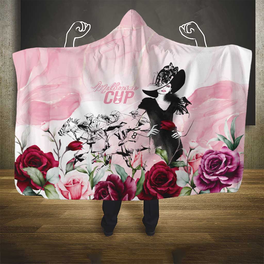 Melbourne Horse Racing Cup Pink Out Derby Hooded Blanket - Wonder Print Shop
