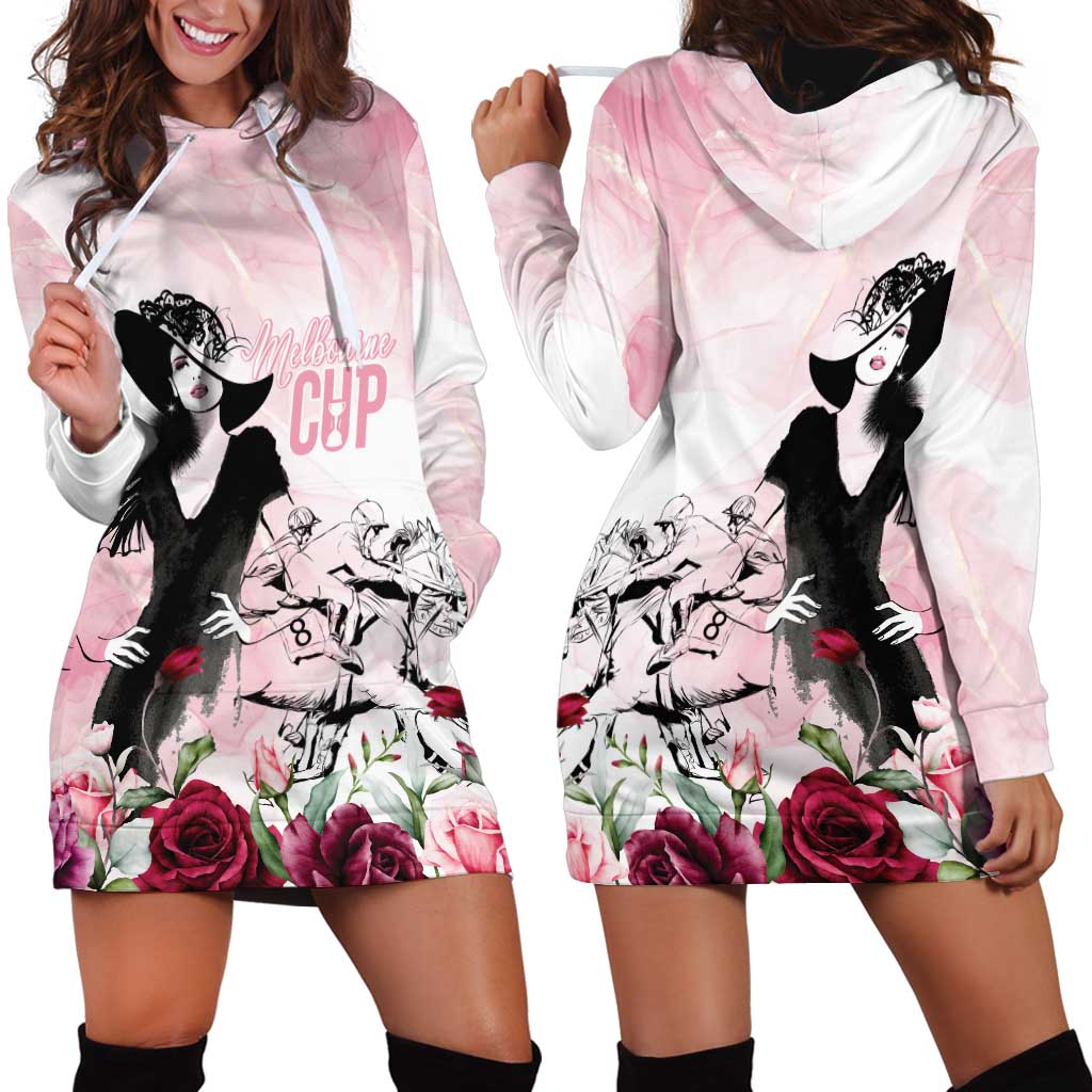 Melbourne Horse Racing Cup Pink Out Derby Hoodie Dress - Wonder Print Shop