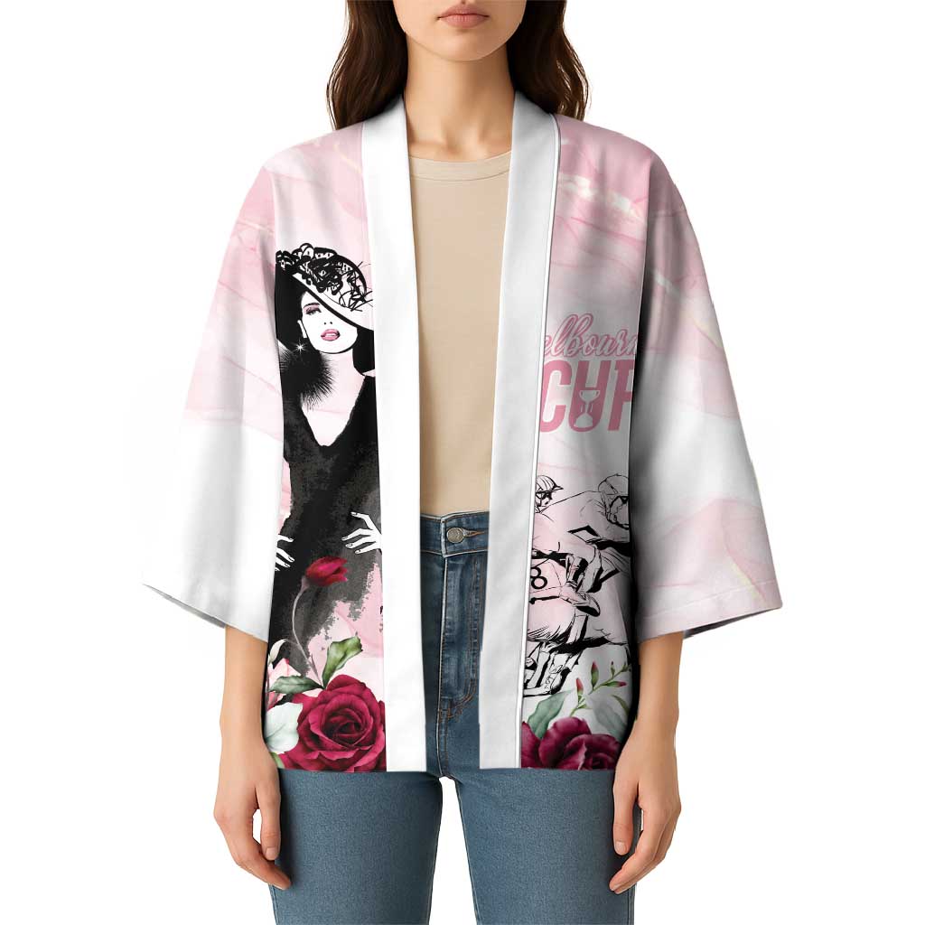 Melbourne Horse Racing Cup Pink Out Derby Kimono - Wonder Print Shop