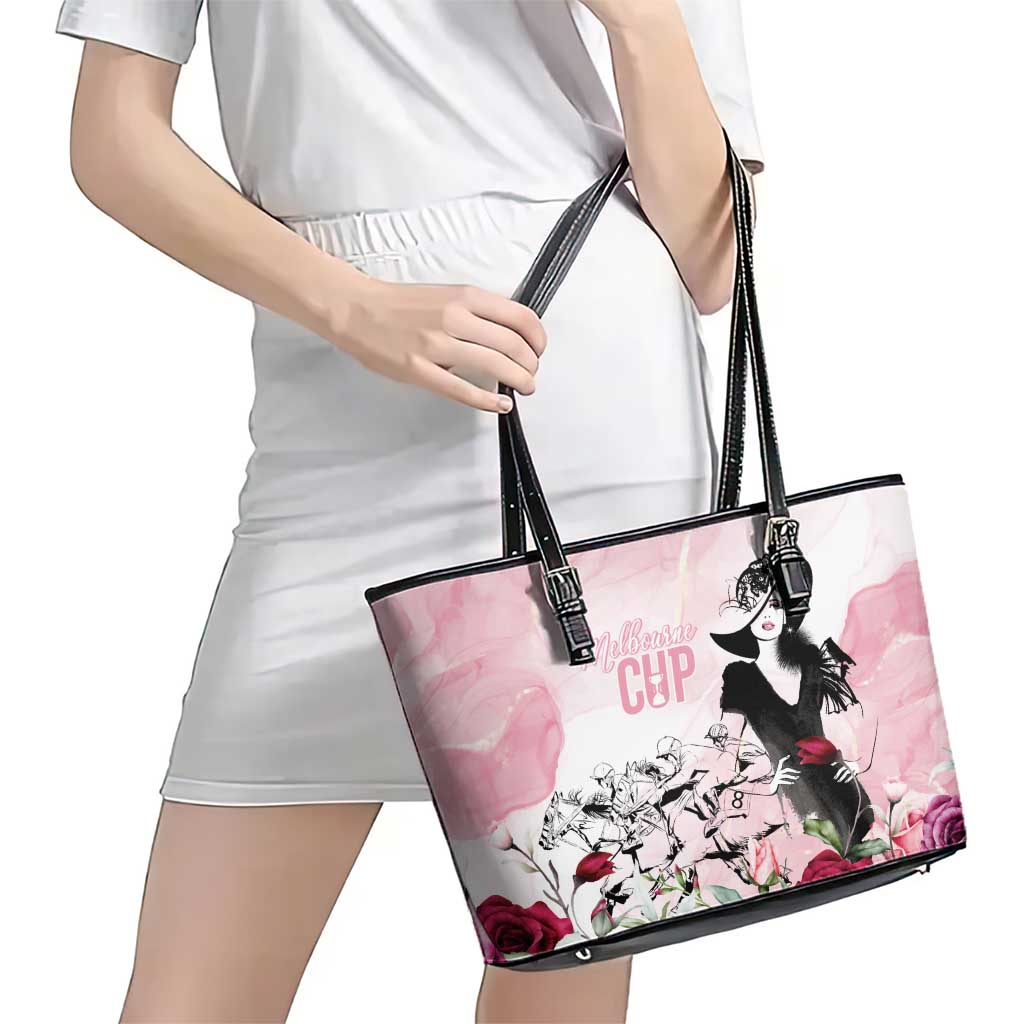 Melbourne Horse Racing Cup Pink Out Derby Leather Tote Bag - Wonder Print Shop
