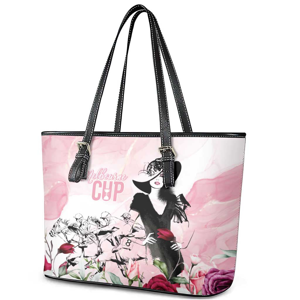 Melbourne Horse Racing Cup Pink Out Derby Leather Tote Bag - Wonder Print Shop