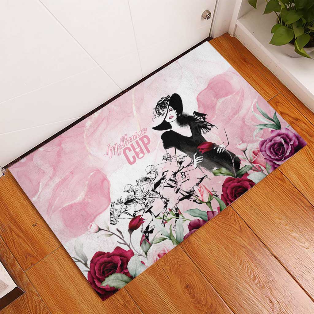 Melbourne Horse Racing Cup Pink Out Derby Rubber Doormat - Wonder Print Shop