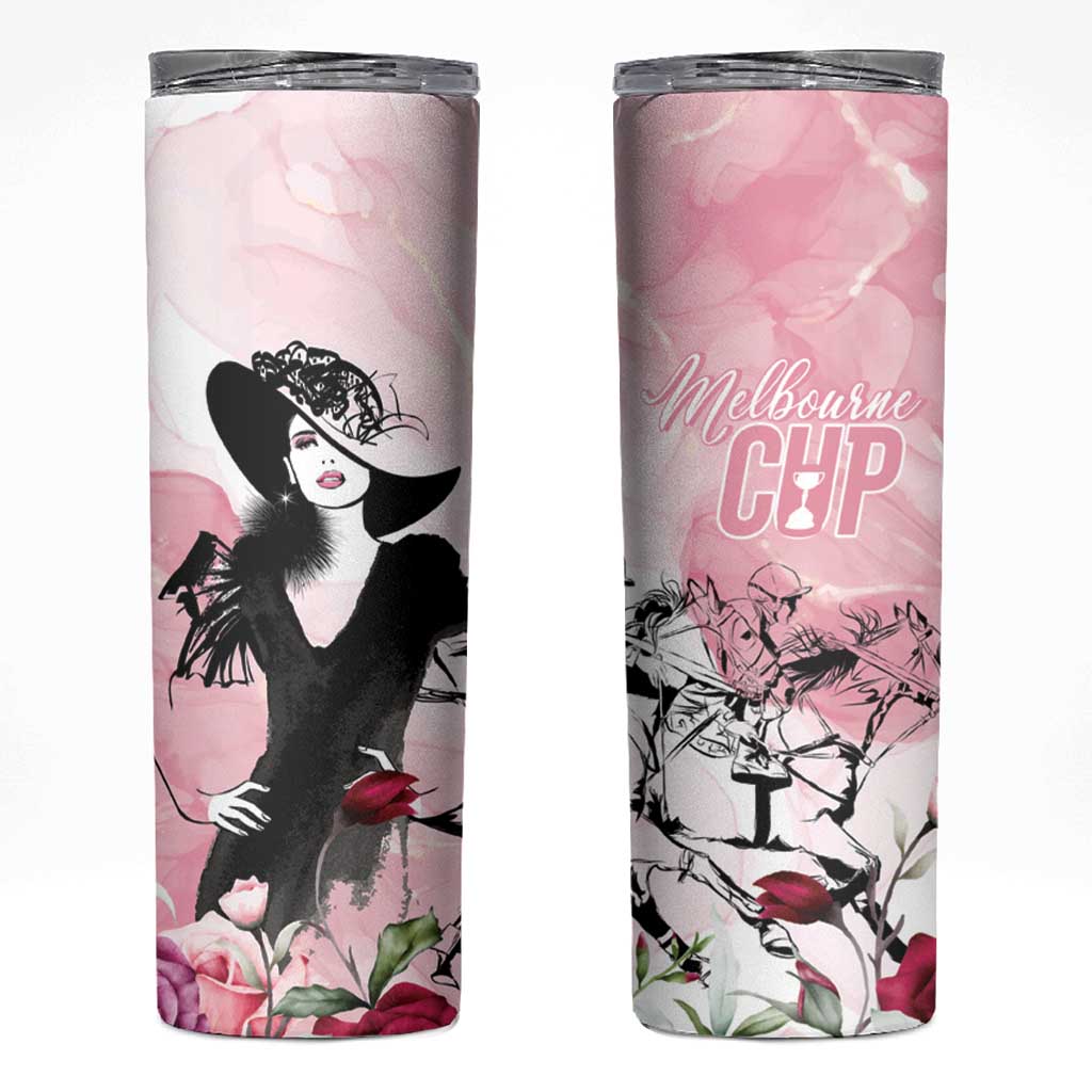 Melbourne Horse Racing Cup Pink Out Derby Skinny Tumbler - Wonder Print Shop