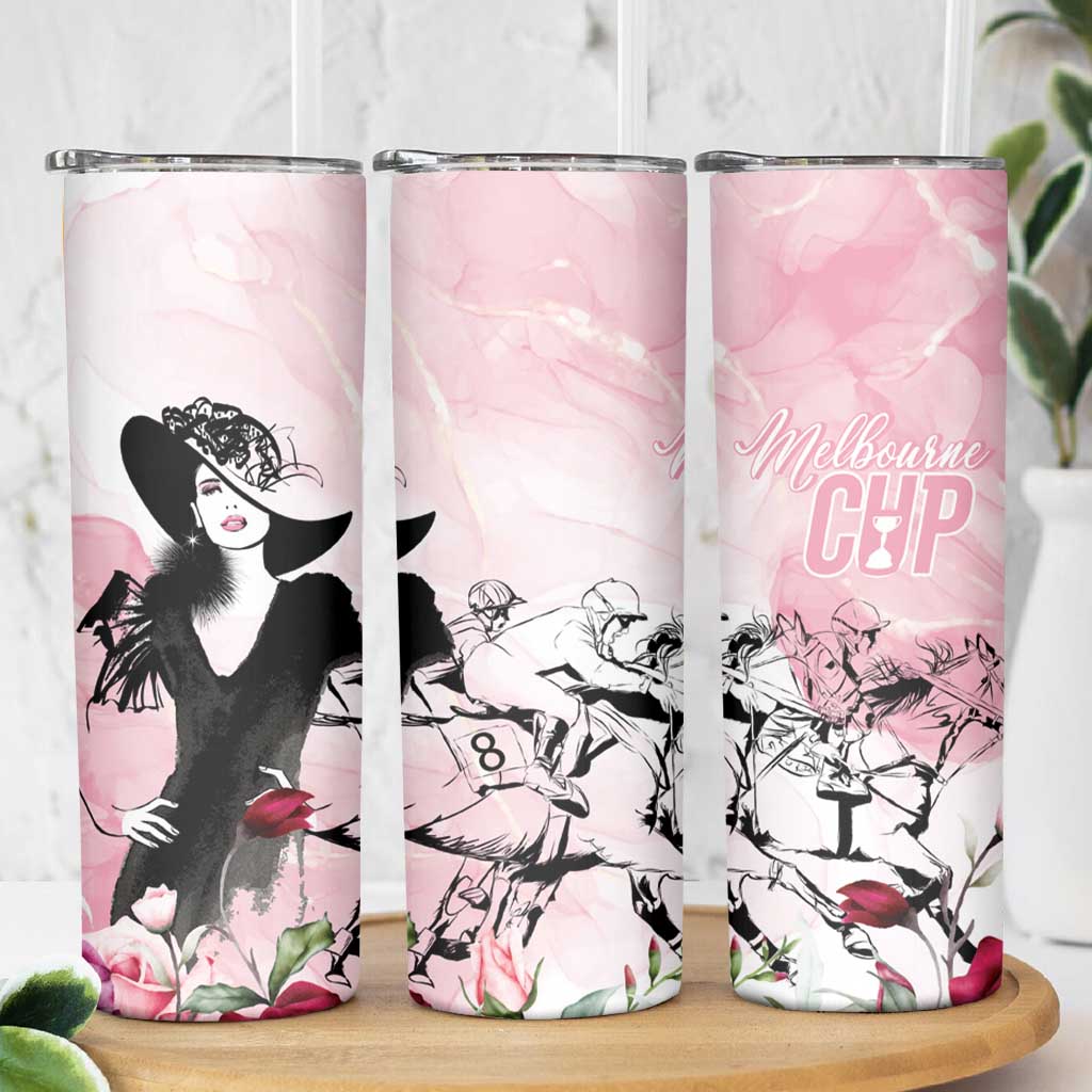Melbourne Horse Racing Cup Pink Out Derby Skinny Tumbler - Wonder Print Shop