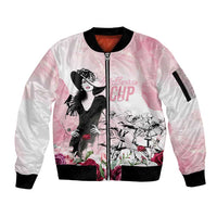 Melbourne Horse Racing Cup Pink Out Derby Sleeve Zip Bomber Jacket - Wonder Print Shop