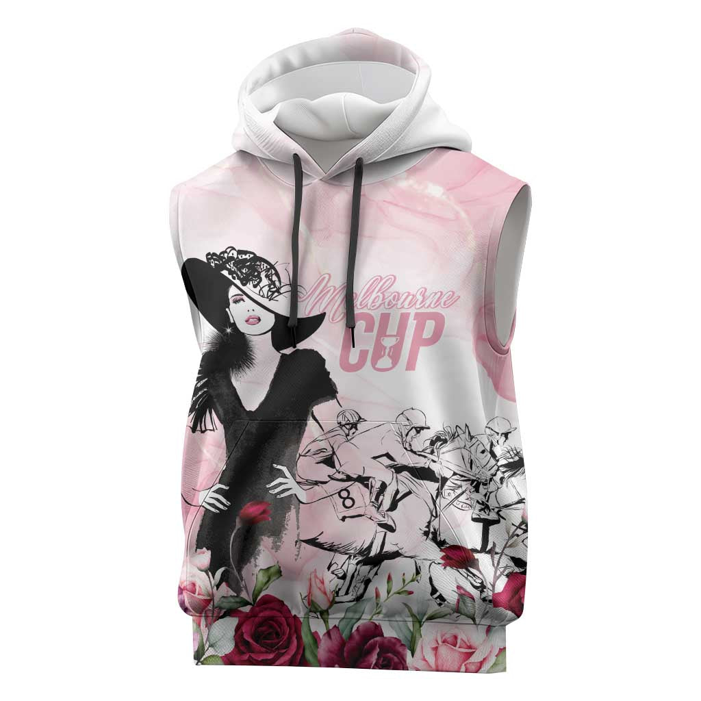 Melbourne Horse Racing Cup Pink Out Derby Sleeveless Hoodie - Wonder Print Shop